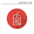 Sale price tag thin line icon. Seasonal discount badge sale design Royalty Free Stock Photo