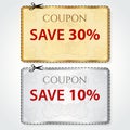 Sale print Coupon, tag. Cut off template, pattern Royalty Free Stock Photo