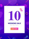 Sale promo banner weekend offer. Big Discount 10 percent promotion deal template