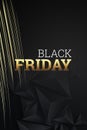 Sale, promo banners for black friday, inscription Black Friday on a dark background, hot sale, discounts.. Gold letters. Banner,