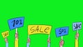 Sale promotion animation on the green background for keying