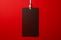 Sale promotion Blank price tag on striking red background