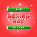 sale promotion design for boxing day. simple and modern design with text and red background Royalty Free Stock Photo