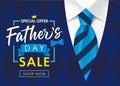 Sale promotion for Father`s Day poster or banner Royalty Free Stock Photo