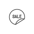 Sale promotional sticker line icon.