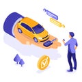 Sale Purchase Rental Sharing Car Isometric