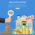 Sale real estate at auction Royalty Free Stock Photo