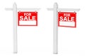 For Sale Real Estate Signs. 3d Rendering Royalty Free Stock Photo