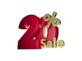 20% sale in Red and gold