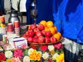 Sale of red pomegranates on the streets of Georgia Royalty Free Stock Photo