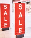 Sale red sign at mall. Discount concept Royalty Free Stock Photo