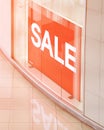 Sale red sign at mall. Discount concept Royalty Free Stock Photo