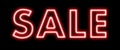 Sale red sign neon on black Royalty Free Stock Photo