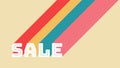 Sale retro banner. Old style text with colorful shadows