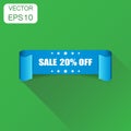 Sale 20% ribbon icon. Business concept sale 20 percent sticker Royalty Free Stock Photo