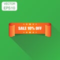 Sale 10% ribbon icon. Business concept sale 10 percent sticker Royalty Free Stock Photo