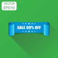 Sale 60% ribbon icon. Business concept sale 60 percent sticker Royalty Free Stock Photo