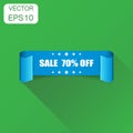 Sale 70% ribbon icon. Business concept sale 70 percent sticker Royalty Free Stock Photo
