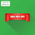 Sale 80% ribbon icon. Business concept sale 80 percent sticker Royalty Free Stock Photo