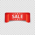 Sale ribbon vector icon. Discount, sold sticker label on isolate Royalty Free Stock Photo