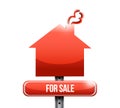 For sale road sign illustration design Royalty Free Stock Photo