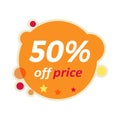 Sale Round Banner. 50 Percent Off Price Discount Royalty Free Stock Photo