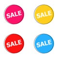 Sale round banner set. Special offer symbol collection vector