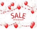 Sale with set of balloons and pennants