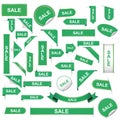 SALE - set of different green banners, ribbons, stickers and other vector design elements Royalty Free Stock Photo