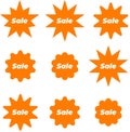 Orange Sale Starbursts and Badges Royalty Free Stock Photo