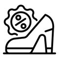 Sale shoes icon, outline style
