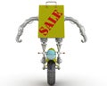 Sale. Shopping bag in a cyborg style on the wheel