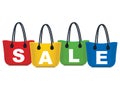 Sale shopping bag set, isolated. Royalty Free Stock Photo