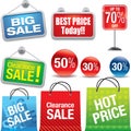 SALE Shopping Bags Icon Carrier Bag, Sale assorted, sale labels like shopping bag, Sales Tags and Stickers, Vector illustration Royalty Free Stock Photo