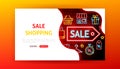 Sale Shopping Neon Landing Page Royalty Free Stock Photo