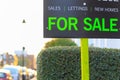 For Sale sign displayed on London street Royalty Free Stock Photo