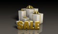 Sale Sign with Gift Boxes Royalty Free Stock Photo