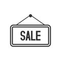 Sale Sign Outline Flat Icon on White