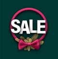 Sale sign in pink wreath frame