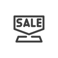 Sale signboard line icon