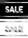 SALE silver colored black and white banners.