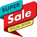 Sale, Special offer banner, Super deals flyer. Vector illustration. Royalty Free Stock Photo