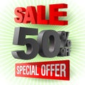 Sale special offer 3d advetising block. Royalty Free Stock Photo