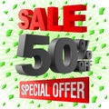 Sale special offer 3d advetising block. Royalty Free Stock Photo