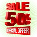 Sale special offer 3d advetising block. Royalty Free Stock Photo