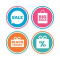 Sale speech bubble icon. Black friday symbol. Royalty Free Stock Photo