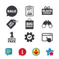 Sale speech bubble icon. Black friday symbol. Royalty Free Stock Photo