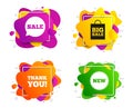 Sale speech bubble icon. Thank you symbol. Vector Royalty Free Stock Photo