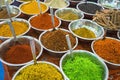 Sale of spices in the markets of India Royalty Free Stock Photo