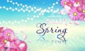 Sale spring  banner with beautiful flower. Can be used for template, banners, wallpaper, flyers, invitation, posters, brochure. Royalty Free Stock Photo